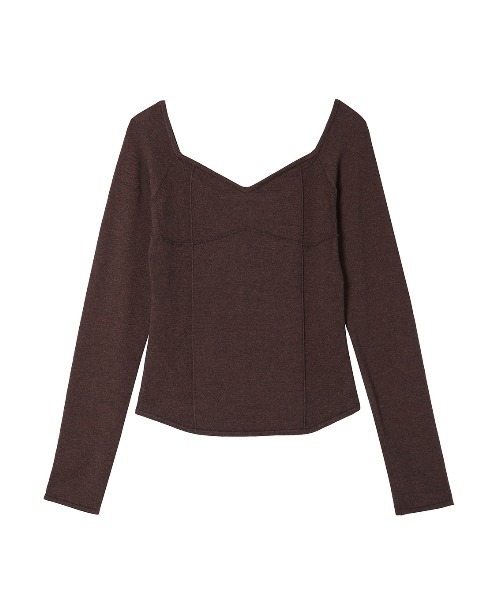 ELCHELE(エルチェレ)の「WINE GLASS KNIT TOP(ニット/セーター・レディース・オフホワイト/チョコ・FREE)」の4枚目の写真