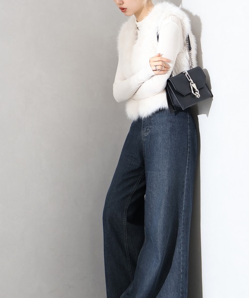 SpRay（スプレイ）の「エコファーショートベスト（ベスト・レディース・アイボリー/グレー/ブラック/グレイッシュベージュ・FREE）」の18枚目の写真