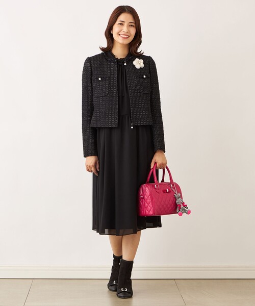 TO BE CHIC(トゥー ビー シック)の「リボンニットファンシー ノーカラージャケット(ノーカラージャケット・レディース・ブラック・40/42)」の12枚目の写真