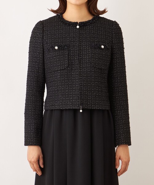 TO BE CHIC(トゥー ビー シック)の「リボンニットファンシー ノーカラージャケット(ノーカラージャケット・レディース・ブラック・40/42)」の11枚目の写真