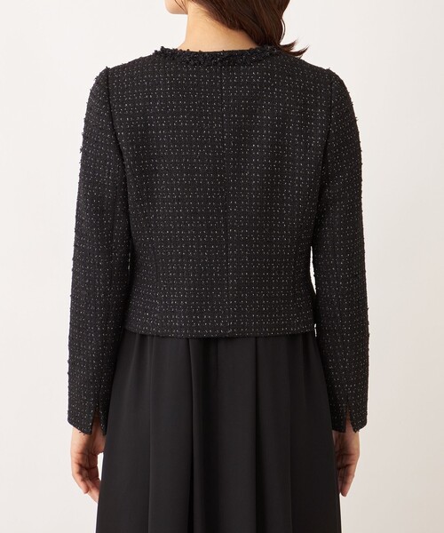 TO BE CHIC(トゥー ビー シック)の「リボンニットファンシー ノーカラージャケット(ノーカラージャケット・レディース・ブラック・40/42)」の9枚目の写真