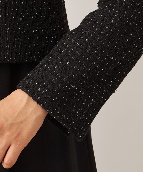 TO BE CHIC(トゥー ビー シック)の「リボンニットファンシー ノーカラージャケット(ノーカラージャケット・レディース・ブラック・40/42)」の7枚目の写真