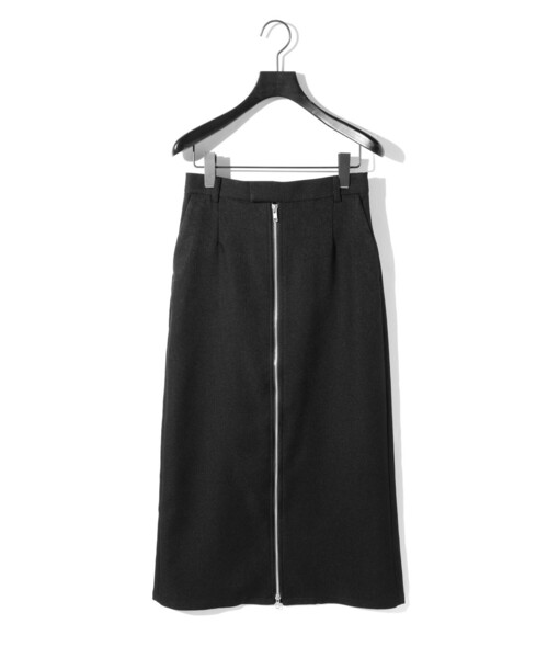 MIDIUMISOLID(ミディウミソリッド)の「MIDIUMISOLID for Ladies フロントジップスカート(スカート・レディース・グレー/ブラック/ブラウン・FREE)」の2枚目の写真