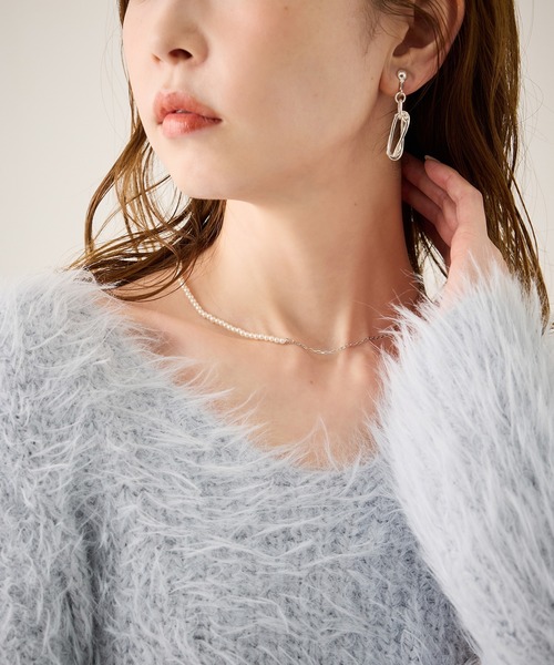 ROPE' PICNIC（ロペピクニック）の「チェーン×パールショートスライドネックレス（ネックレス・レディース・ゴールド/シルバー・FREE）」の5枚目の写真