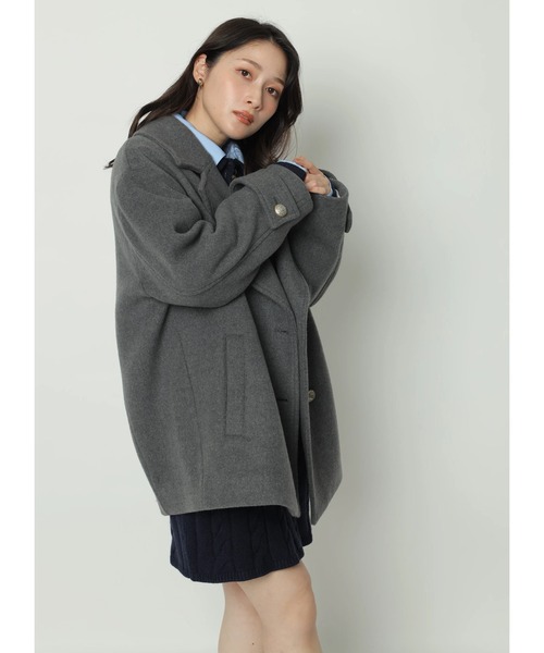 セール】ケーブルシャツレイヤードミニニットワンピース（ワンピース