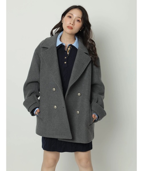 セール】ケーブルシャツレイヤードミニニットワンピース（ワンピース