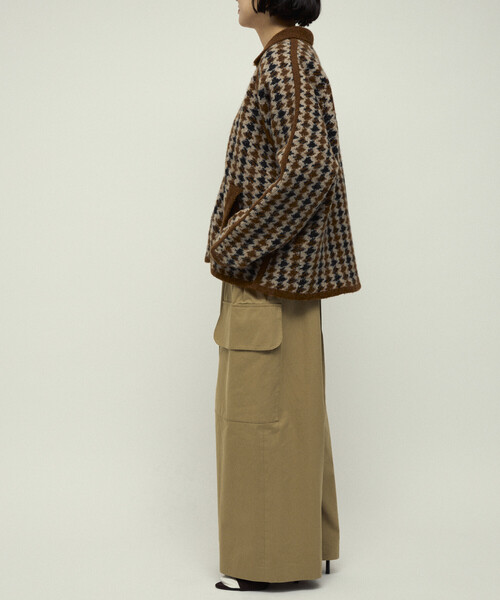 Firsthand（ファーストハンド）の「Firsthand/ファーストハンド ウール混 ガンクラブ チェック ニット ジップ ブルゾン（カーディガン/ボレロ・レディース・ブラウン/グレー・FREE）」の8枚目の写真