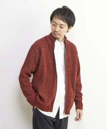 MEN'S MELROSE | 畦編みモールスタンドZIP / ドライバーズニット(カーディガン/ボレロ)