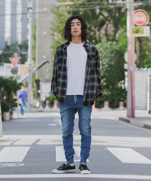 WP WESTPOINT(ダブルピーウエストポイント)の「WP WESTPOINT/ダブルピー ウエストポイント インディゴ イージー 濃青デニムパンツ 裾リブ(デニムパンツ・メンズ・インディゴブルー・S/L/XL/XXL/XS/M)」の2枚目の写真