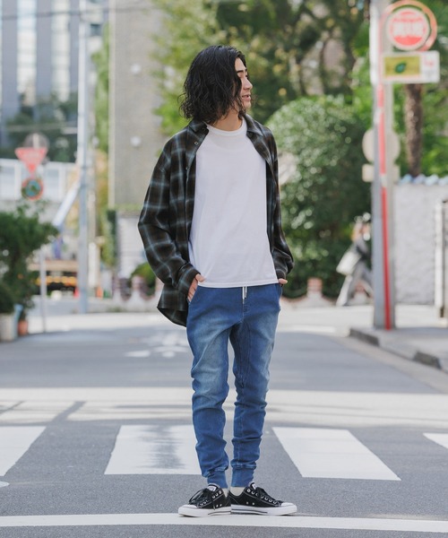 WP WESTPOINT(ダブルピーウエストポイント)の「WP WESTPOINT/ダブルピー ウエストポイント インディゴ イージー 濃青デニムパンツ 裾リブ(デニムパンツ・メンズ・インディゴブルー・S/L/XL/XXL/XS/M)」の4枚目の写真