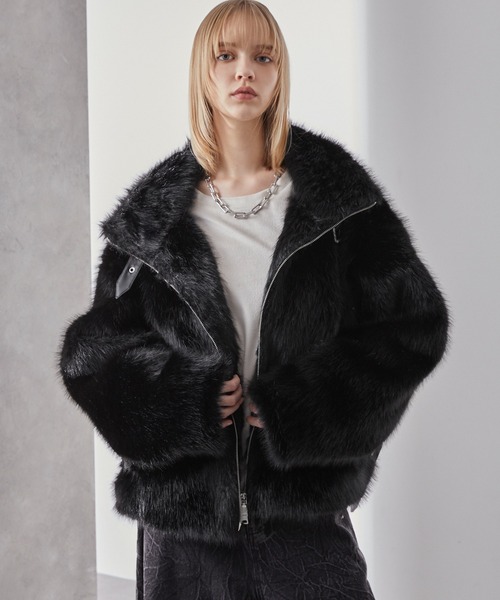 ベルトデザインハイネックファーブルゾン（ブルゾン）｜Loose/ルース