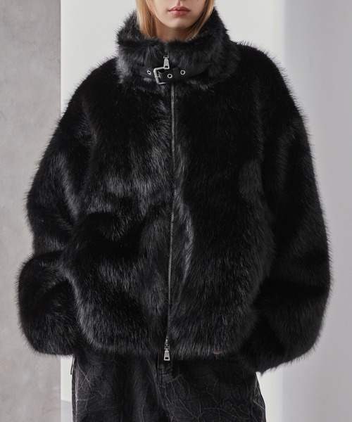 ベルトデザインハイネックファーブルゾン（ブルゾン）｜Loose/ルース