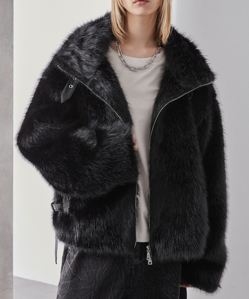 ベルトデザインハイネックファーブルゾン（ブルゾン）｜Loose/ルース