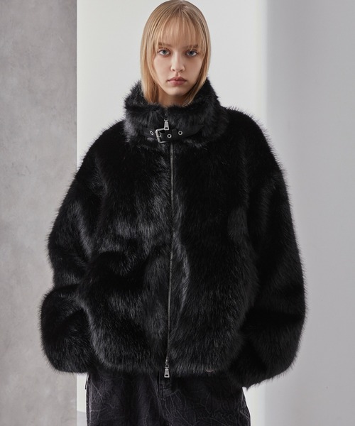 ベルトデザインハイネックファーブルゾン（ブルゾン）｜Loose/ルース