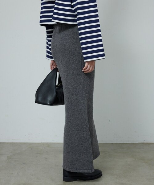 GALLARDAGALANTE(ガリャルダガランテ)の「【セットアップ対応】【手洗い可】メリノウールニットスカート(スカート・レディース・ベージュ/チャコールグレー・FREE)」の9枚目の写真