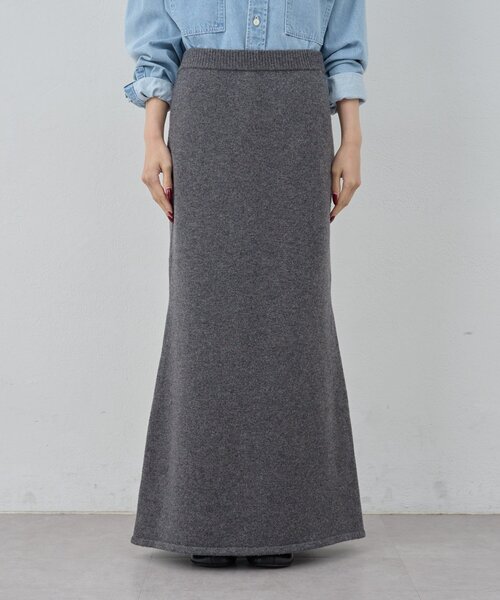 GALLARDAGALANTE(ガリャルダガランテ)の「【セットアップ対応】【手洗い可】メリノウールニットスカート(スカート・レディース・ベージュ/チャコールグレー・FREE)」の18枚目の写真