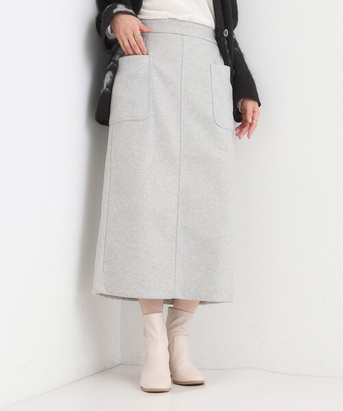 DRESKIP（ドレスキップ）の「【S-LL】あったかすっきり 圧縮ニットナロースカート（スカート・レディース・モスグリーン/ブラック/グレー/チャコールグレー・04/03/02/01）」の3枚目の写真