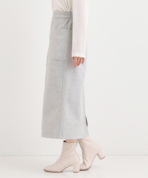 DRESKIP（ドレスキップ）の「【S-LL】あったかすっきり 圧縮ニットナロースカート（スカート・レディース・モスグリーン/ブラック/グレー/チャコールグレー・04/03/02/01）」の6枚目の写真