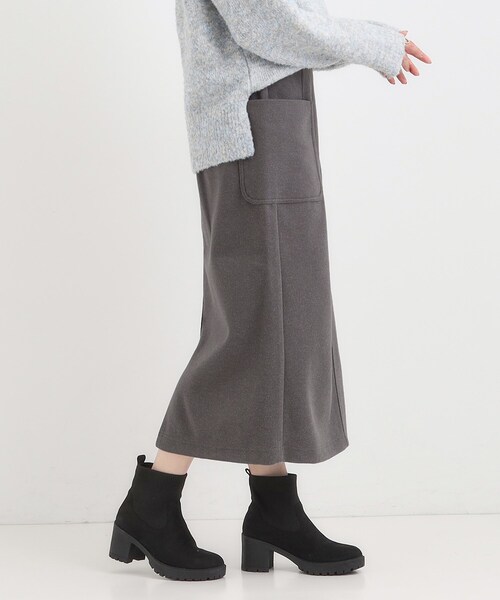 DRESKIP（ドレスキップ）の「【S-LL】あったかすっきり 圧縮ニットナロースカート（スカート・レディース・モスグリーン/ブラック/グレー/チャコールグレー・04/03/02/01）」の10枚目の写真