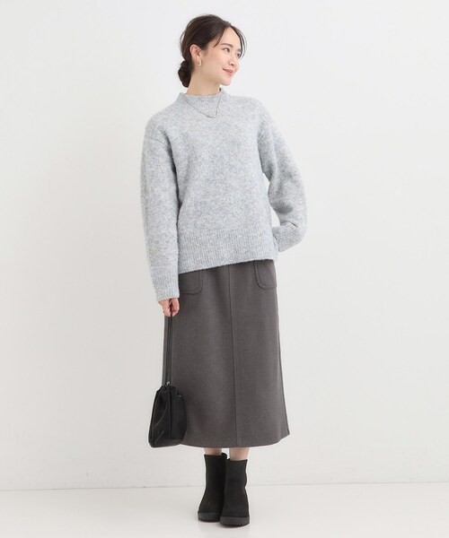 DRESKIP（ドレスキップ）の「【S-LL】あったかすっきり 圧縮ニットナロースカート（スカート・レディース・モスグリーン/ブラック/グレー/チャコールグレー・04/03/02/01）」の11枚目の写真