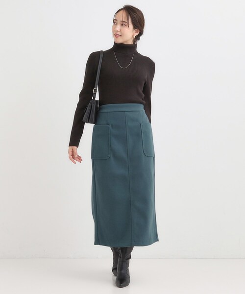DRESKIP（ドレスキップ）の「【S-LL】あったかすっきり 圧縮ニットナロースカート（スカート・レディース・モスグリーン/ブラック/グレー/チャコールグレー・04/03/02/01）」の19枚目の写真