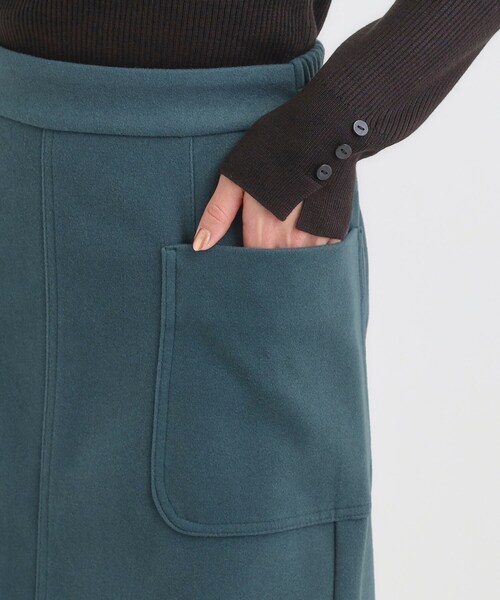 DRESKIP(ドレスキップ)の「【S-LL】あったかすっきり 圧縮ニットナロースカート(スカート・レディース・モスグリーン/ブラック/グレー/チャコールグレー・04/03/02/01)」の5枚目の写真