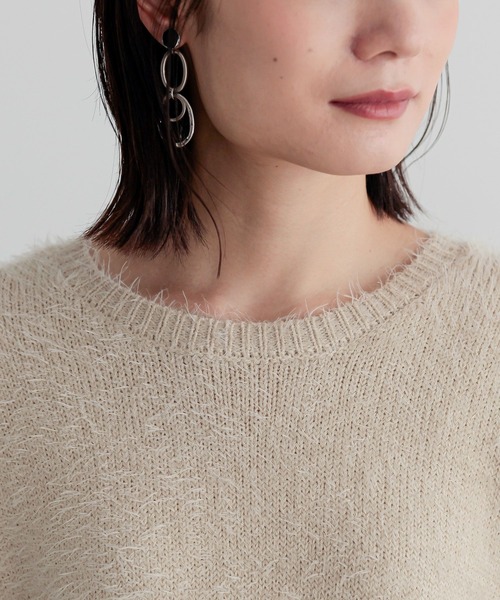 n'OrLABEL(ノアールレーベル)の「ふんわり幻想的シャギーニット(ニット/セーター・レディース・アイボリー/ブラック/グレー・2/1)」の13枚目の写真