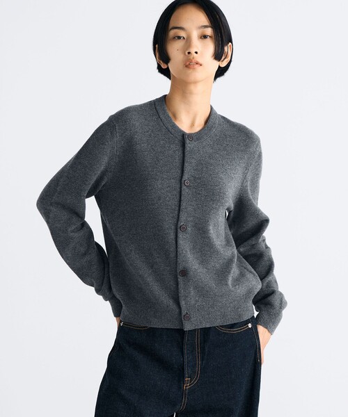エクストラファインウール クルーネックカーディガン