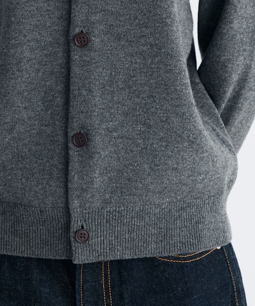エクストラファインウール クルーネックカーディガン