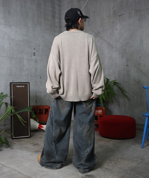 ILL'S(イルズ)の「AW ウォッシュド バレルレッグ デニムパンツ メンズ レディース ユニセックス 【ILL'S】(デニムパンツ・メンズ・ブルー・L/M)」の13枚目の写真