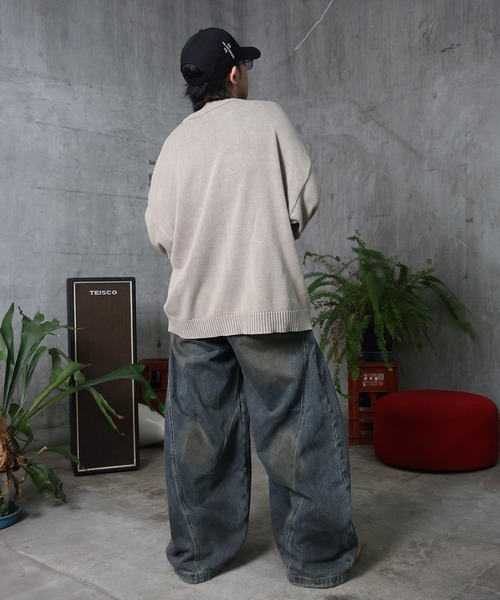 ILL'S(イルズ)の「AW ウォッシュド バレルレッグ デニムパンツ メンズ レディース ユニセックス 【ILL'S】(デニムパンツ・メンズ・ブルー・L/M)」の14枚目の写真