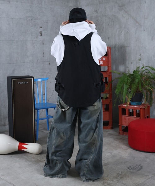 ILL'S(イルズ)の「AW ウォッシュド バレルレッグ デニムパンツ メンズ レディース ユニセックス 【ILL'S】(デニムパンツ・メンズ・ブルー・L/M)」の20枚目の写真
