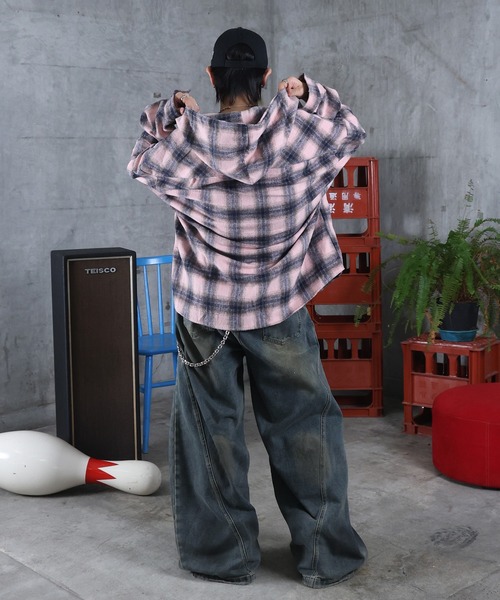 ILL'S(イルズ)の「AW ウォッシュド バレルレッグ デニムパンツ メンズ レディース ユニセックス 【ILL'S】(デニムパンツ・メンズ・ブルー・L/M)」の16枚目の写真