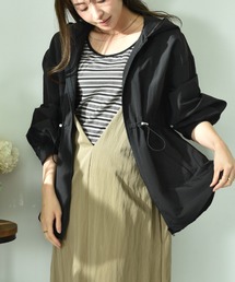 INTERPLANET | 【撥水加工】フード付ウエストドロストマンパー(マウンテンパーカー)