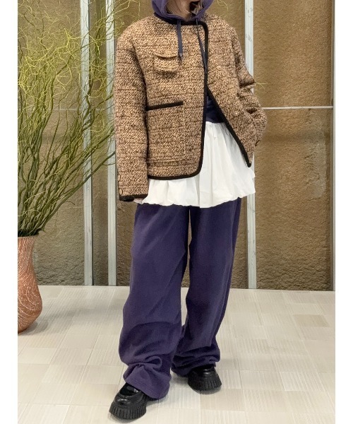 ELCHELE(エルチェレ)の「JUN´S TWEED JACKET(ノーカラージャケット・レディース・ライトブラウン/ナチュラル・FREE)」の14枚目の写真