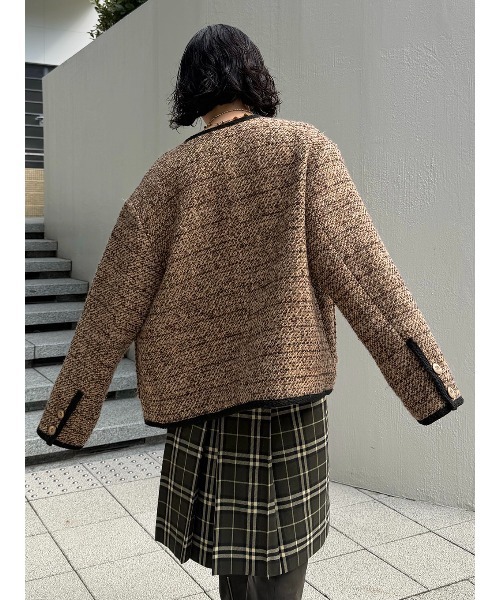 ELCHELE(エルチェレ)の「JUN´S TWEED JACKET(ノーカラージャケット・レディース・ライトブラウン/ナチュラル・FREE)」の5枚目の写真