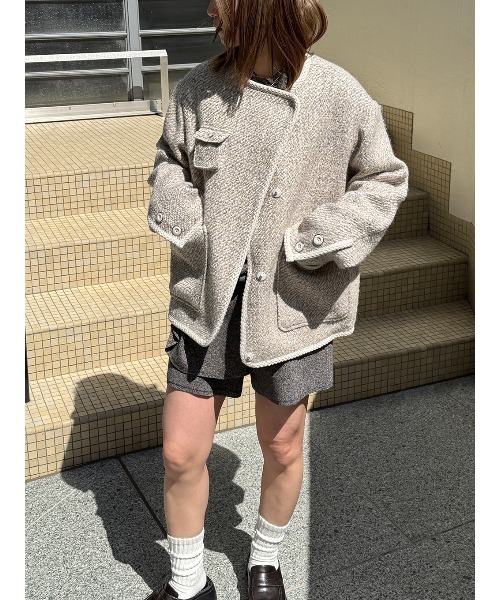 ELCHELE(エルチェレ)の「JUN´S TWEED JACKET(ノーカラージャケット・レディース・ライトブラウン/ナチュラル・FREE)」の17枚目の写真