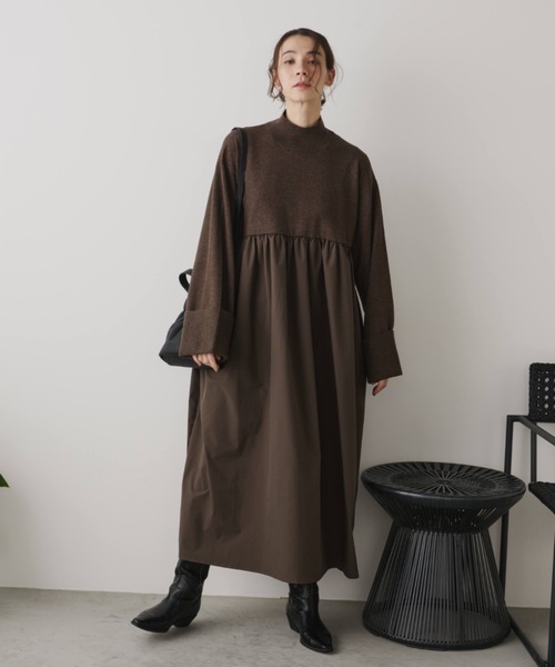 セール】ニットドッキングワンピース（ワンピース）｜Libra Cue