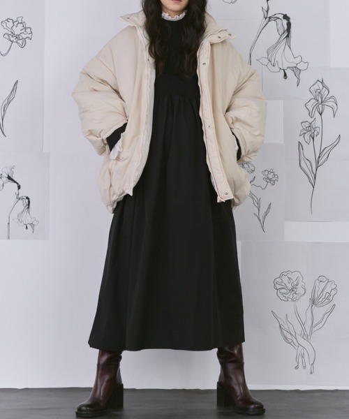Libra Cue(リブラ キュー)の「ニットドッキングワンピース(ワンピース・レディース・カーキ/ブラック・FREE)」の9枚目の写真