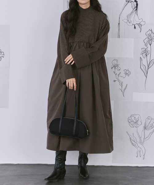 セール】ニットドッキングワンピース（ワンピース）｜Libra Cue