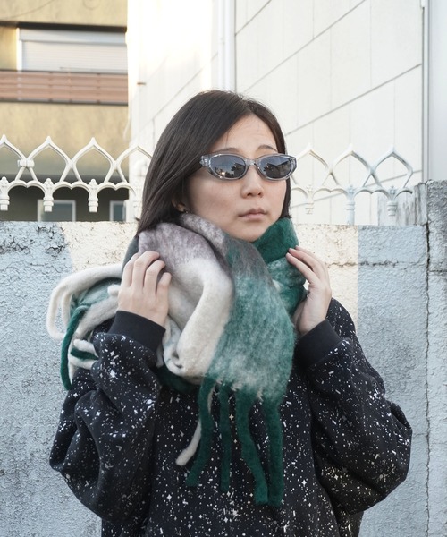 GLOBAL FORME CONCRETE(グローバルフォルムコンクリート)の「PANKAJ/ECHARPE チェック柄 マフラー(マフラー・レディース・グリーン系その他/オレンジ系その他/イエロー系その他/ピンク系その他・FREE)」の10枚目の写真