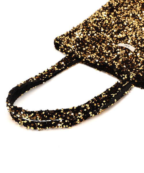 Spick & Span（スピックアンドスパン）の「《一部店舗+WEB限定》Uhr/ウーア SPANGLE VELOUR TOTE（トートバッグ・レディース・ブラック/チャコールグレー・FREE）」の9枚目の写真