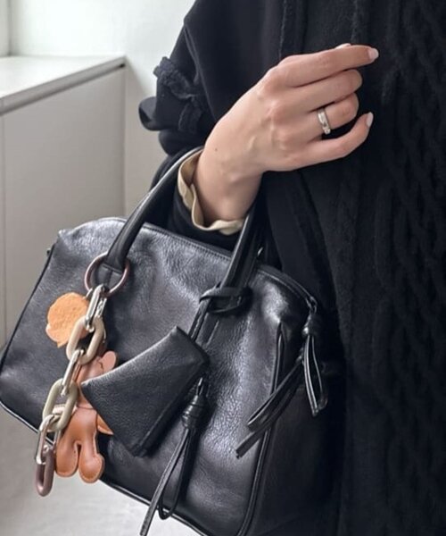 インフルエンサーuchida企画/本革》2WAYシンプルボストンバッグ