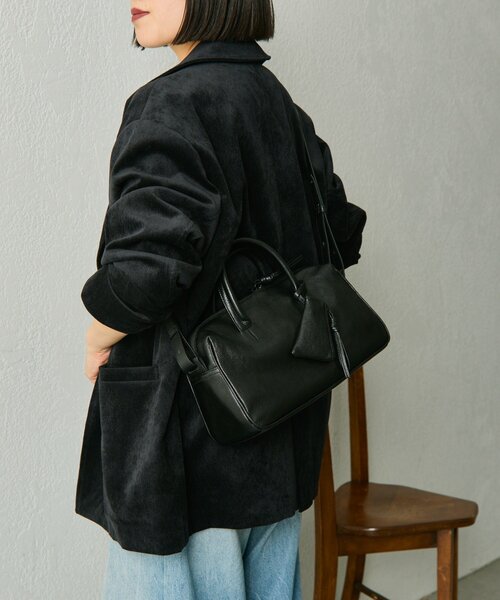 インフルエンサーuchida企画/本革》2WAYシンプルボストンバッグ
