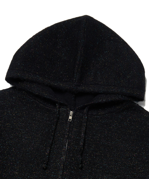 WKNDRS(ウィーキャンドース)の「METALIC KNITTED ZIPUP HOODIE (BLACK)(パーカー・レディース・その他・MEDIUM/LARGE/X-LARGE)」の3枚目の写真