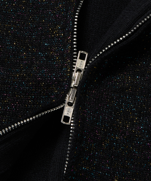 WKNDRS(ウィーキャンドース)の「METALIC KNITTED ZIPUP HOODIE (BLACK)(パーカー・レディース・その他・MEDIUM/LARGE/X-LARGE)」の4枚目の写真