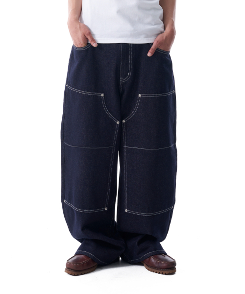 AAKAM(アーカム)の「Double Knee Denim Pants (Dark Blue)(デニムパンツ・レディース・その他・1/2)」の7枚目の写真