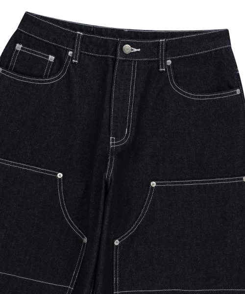 AAKAM(アーカム)の「Double Knee Denim Pants (Dark Blue)(デニムパンツ・レディース・その他・1/2)」の15枚目の写真