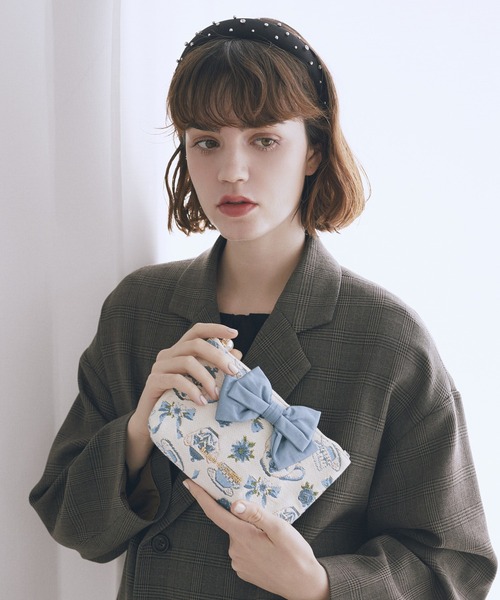 Maison de FLEUR（メゾンドフルール）の「ティーカップ柄ゴブランポーチ（ポーチ・レディース・オフホワイト・FREE）」の10枚目の写真