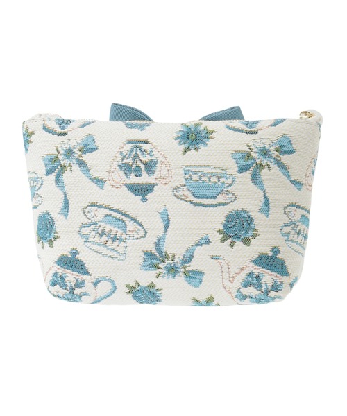 Maison de FLEUR（メゾンドフルール）の「ティーカップ柄ゴブランポーチ（ポーチ・レディース・オフホワイト・FREE）」の3枚目の写真